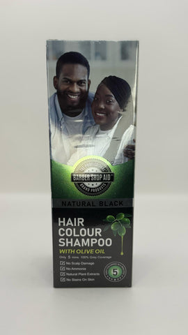 Barber Shop Aid Natural Black Hair Colour Shampoo With Olive Oil